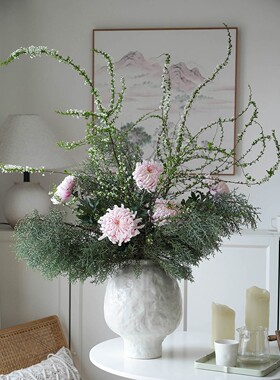 混搭鲜花插花瓶插花水养鲜花真花客餐厅岛台鲜花书房工作室鲜花材