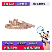 轻奢18K玫瑰金蜂巢素圈戒指女款 蜂窝高级百搭六边形叠戴满钻指环