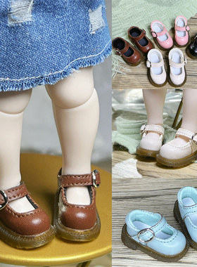 现货包邮bjd小皮鞋大鱼体胖鱼体Blythe鞋子娃衣配件百搭绑带鞋