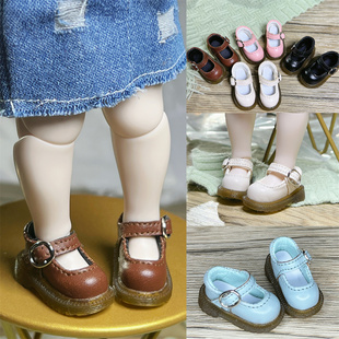 现货包邮bjd小皮鞋大鱼体胖鱼体Blythe鞋子娃衣配件百搭绑带鞋