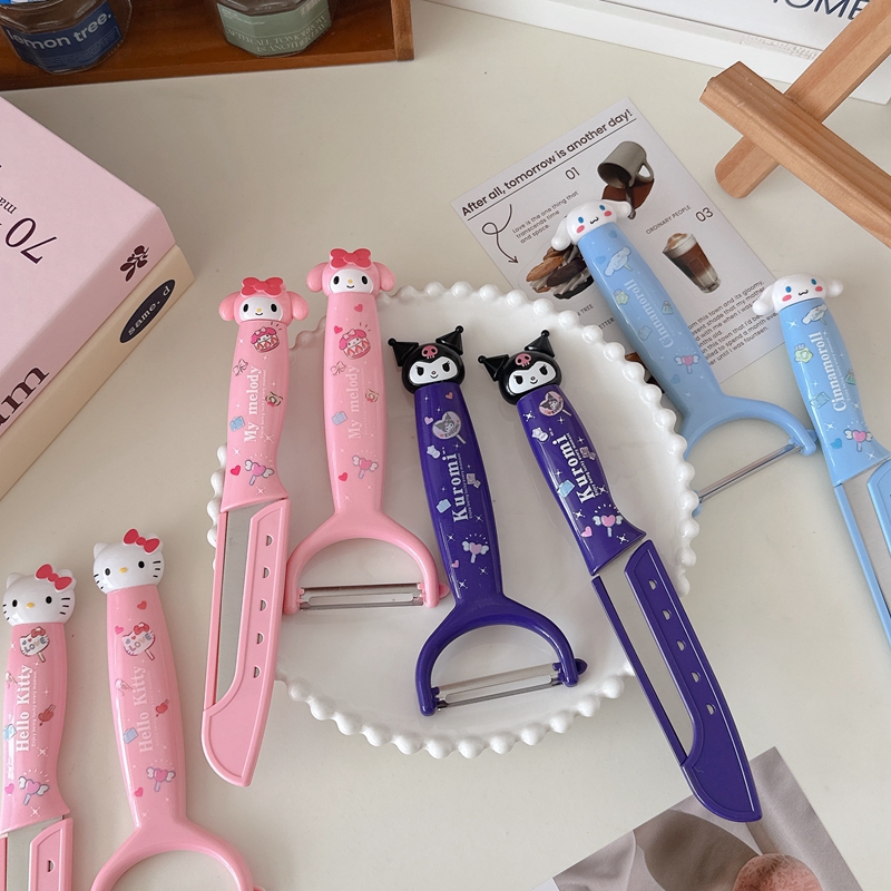 大耳狗库洛米不锈钢公仔可爱水果削皮刀水果刀组合厨房不锈钢小刀