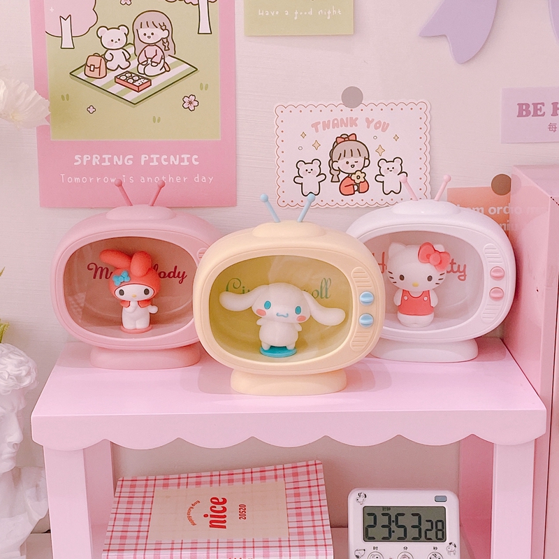 小红书同款miniso/名创优品三丽鸥可爱电视机小夜灯桌面装饰摆件