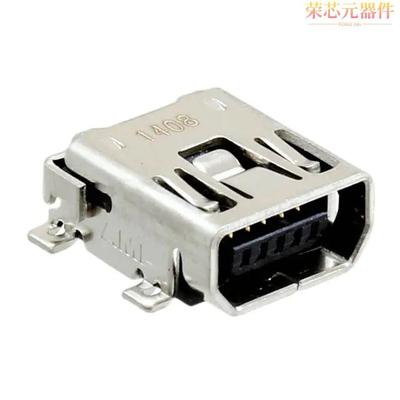 1734328-2原装「CONN RCPT USB2.0 MINI AB SMD R/A」正品