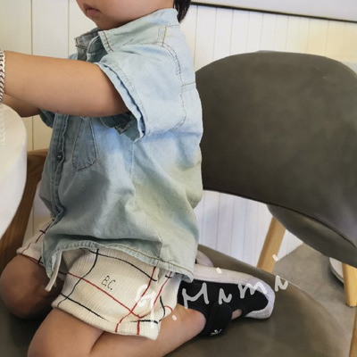水洗仿牛仔衬衫水洗夏季