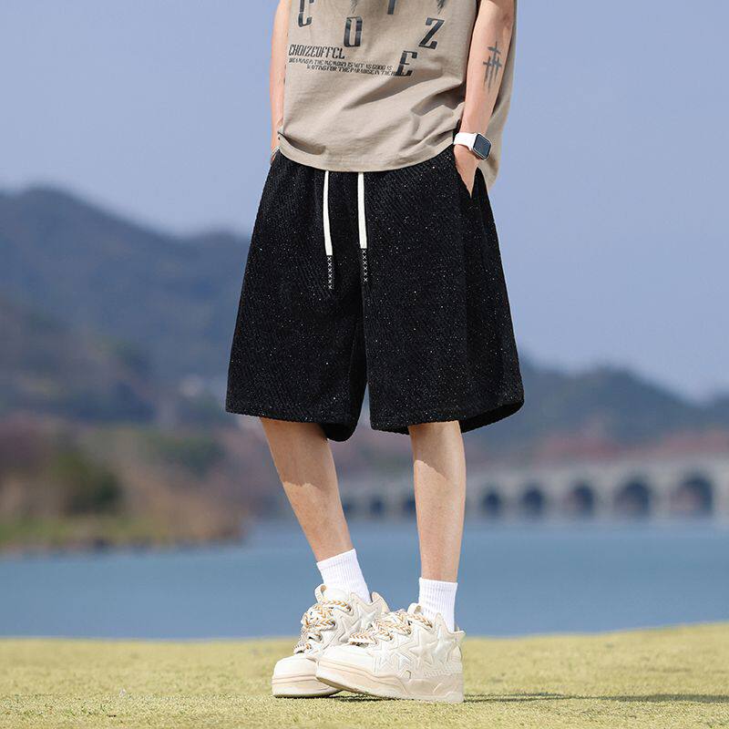满天星短裤男夏季薄款休闲中裤青少年胖子加肥加大特大码男装外穿图片