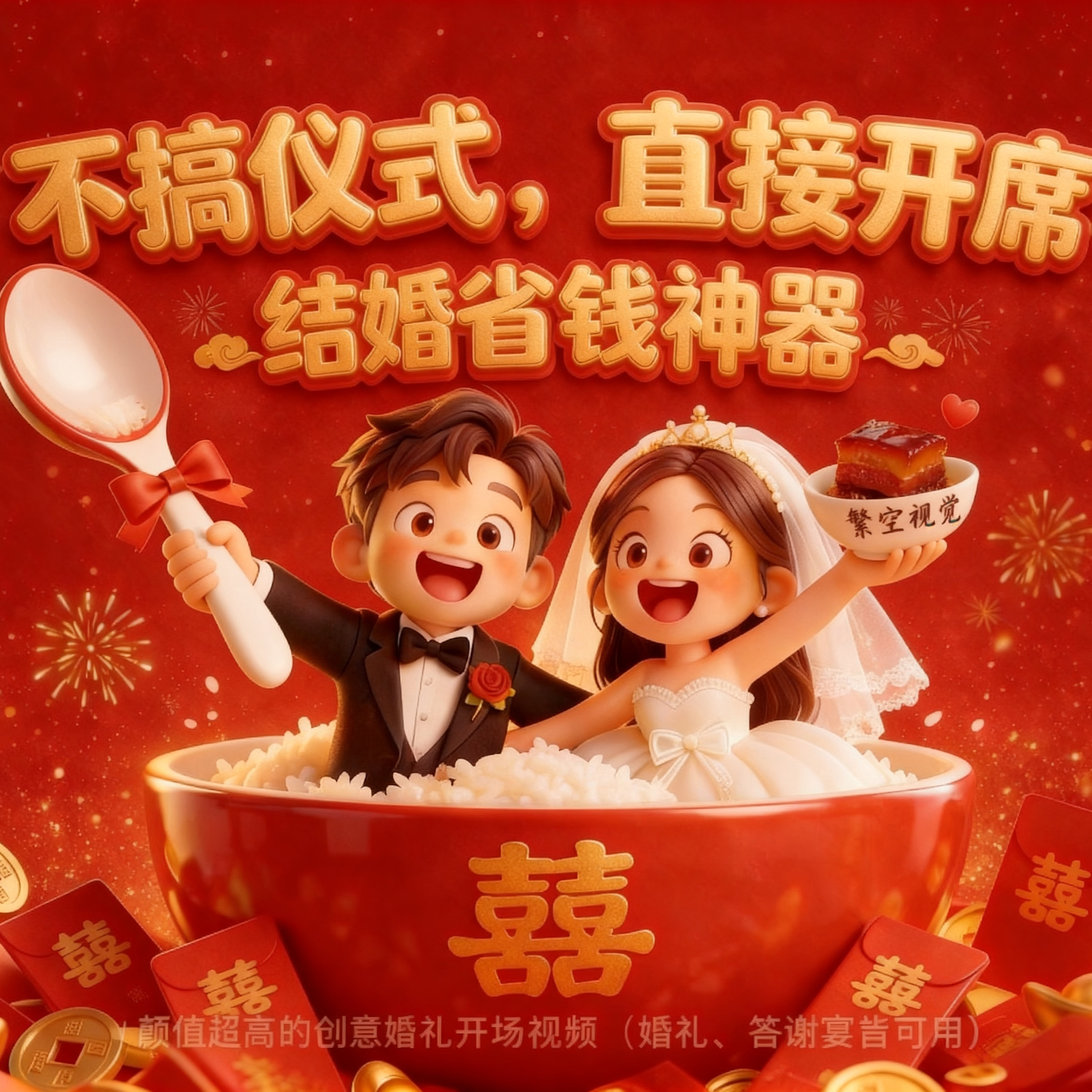 繁空视觉创意超清搞笑婚礼开场暖场电子相册婚纱照MV