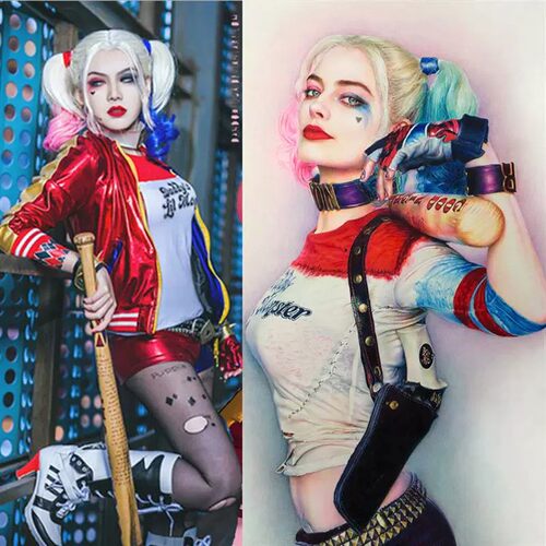 自杀小队哈莉奎茵cosplay小丑女 成人儿童服套装假发靴子棒球棍