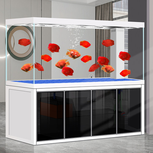 新款铝合金大型生态龙鱼缸超白玻璃底滤办公室客厅落地家用水族箱