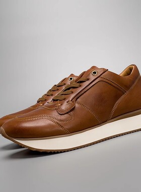 欧洲站广州高端时尚手工鞋水洗真皮头层牛皮阿甘鞋子运动男鞋跨境