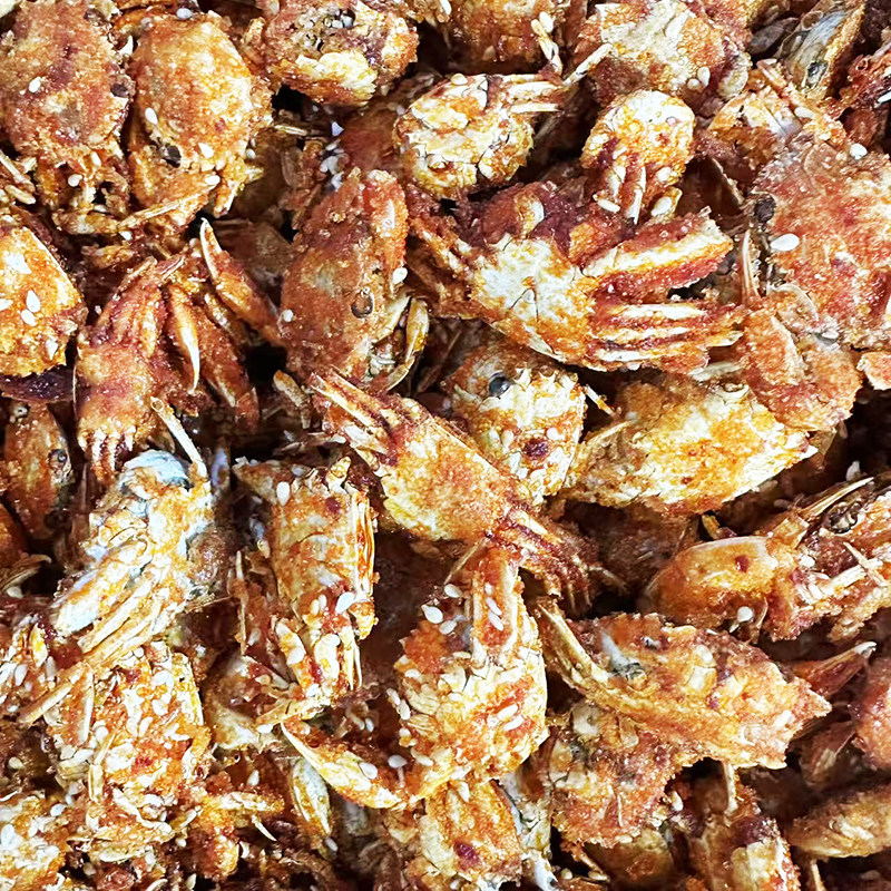 香酥小螃蟹零食麻辣香酥即食海蟹90后童年怀旧小螃蟹香辣大连特产