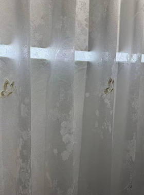 新品法式金丝蝶影纱遮光纱帘遮光