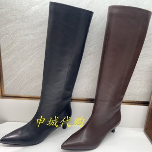 le saunda莱尔斯丹女鞋2025冬季时装靴尖头细跟高筒长靴子6T33201