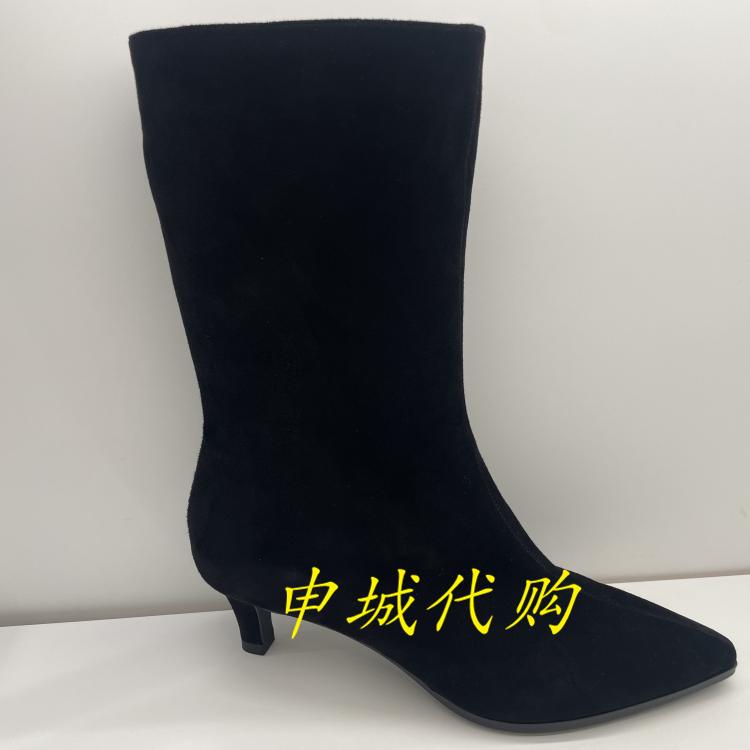 莱尔斯丹女鞋细跟尖头中筒短靴子