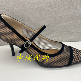 6M70301 莱尔斯丹专柜正品 2025夏季 网布玛丽珍鞋 女细高跟尖头单鞋