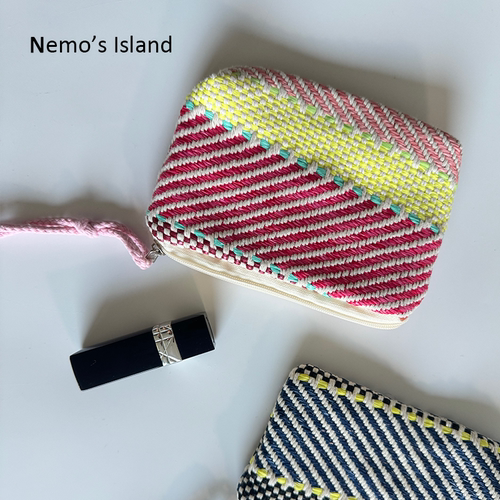 【Nemo Island】复古撞色条纹小号化妆包护肤品收纳袋小号夏季