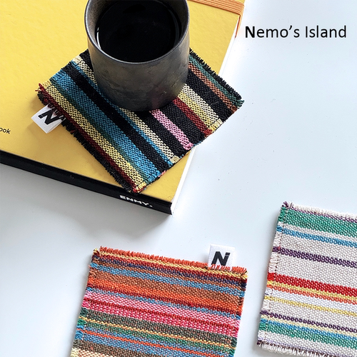 Nemo Island复古民族风藏式条纹布艺咖啡杯垫手工隔热防烫