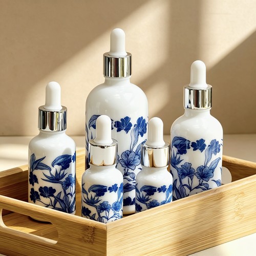 国风青花瓷滴管精油分装瓶30ml