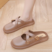 女厚底鞋 拖鞋 女防滑防臭可爱包头拖鞋 ins潮流洋气防滑防臭外出