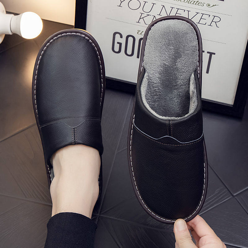 海宁真皮棉拖鞋秋冬季居家室内男女情侣防滑保暖牛皮拖鞋加厚保暖,女鞋,棉鞋,淘宝优惠券,粉丝福利购,淘宝优惠卷