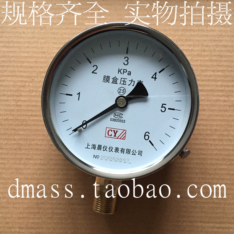 管道天然气螺纹膜盒压力表