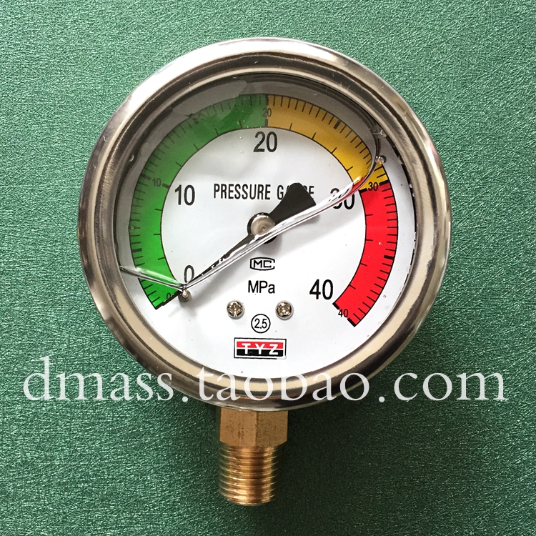 液压站配件油压表30MPA打压机耐震压力表0-40MPA液压表1/4接口