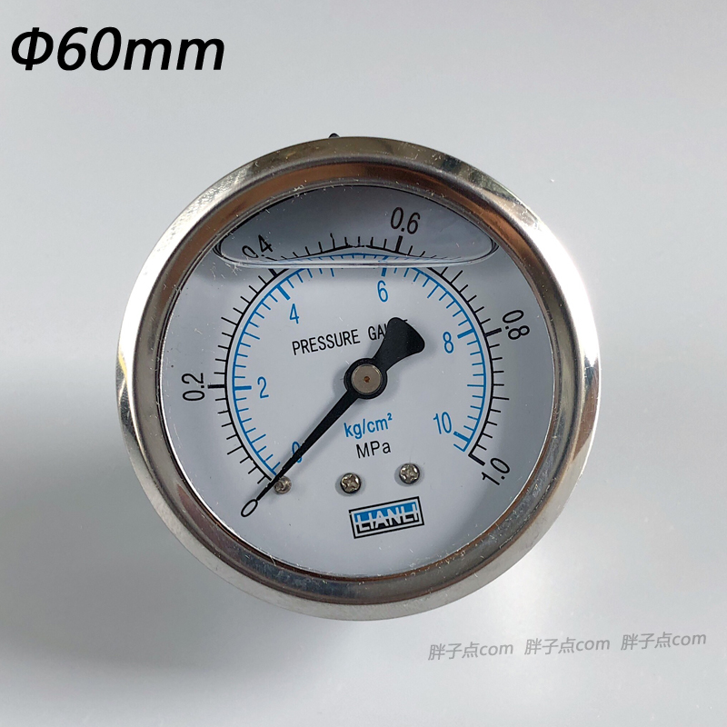 60轴向不带边25Kg/cm2防震压力表