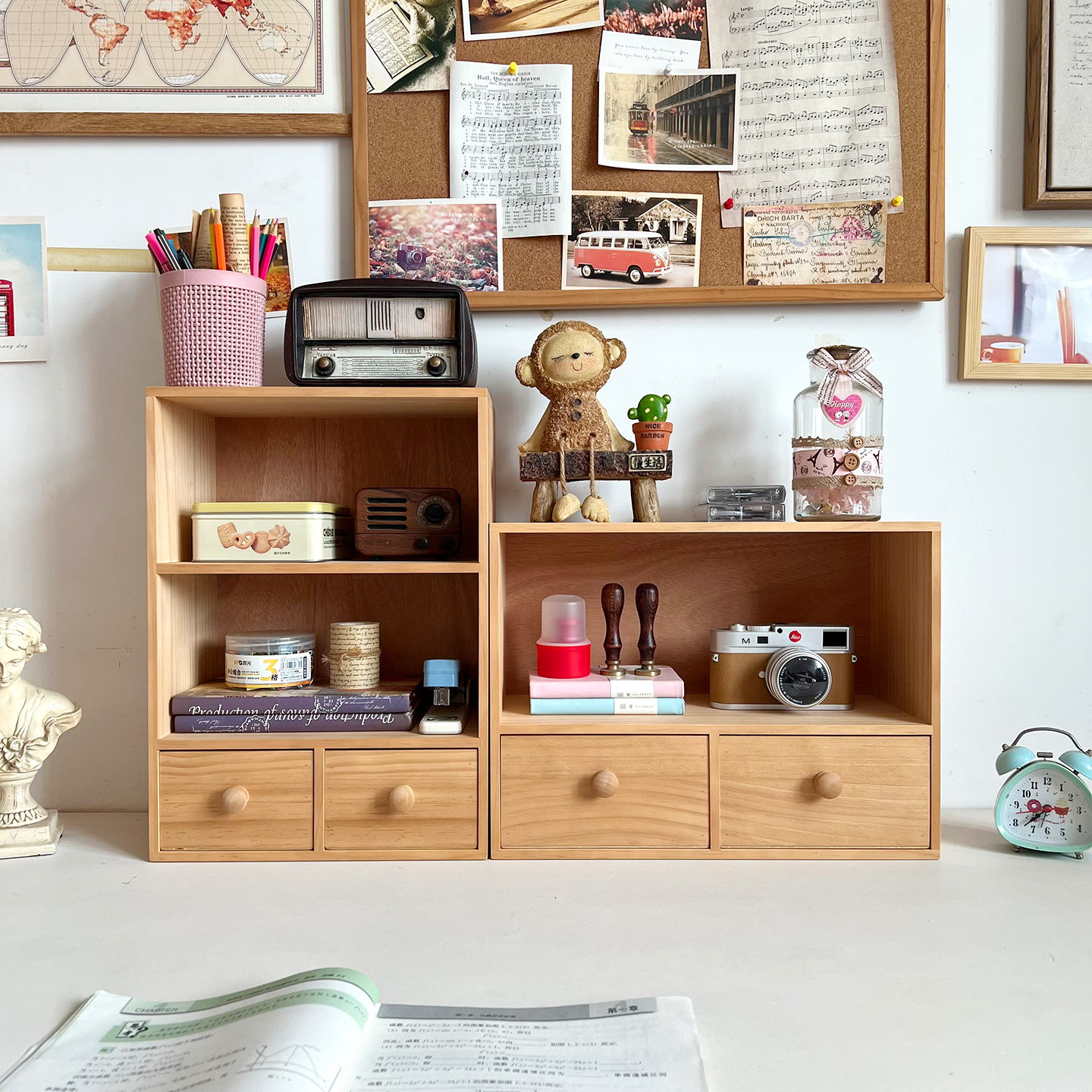 zakka实木办公桌文具杂物收纳盒