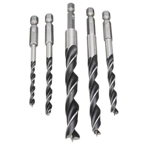 top quality 5pcs 1/4 hex shank wood hcs center drill bit se