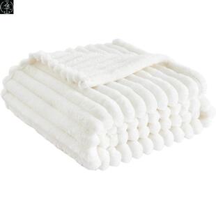 cozy bedcover Solid white blankets fluffy throws color sofa