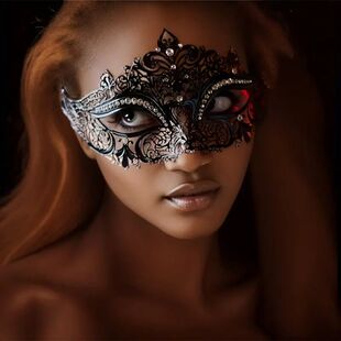 Rhinestone Metal Masquerade Mask Women Venetian Mask