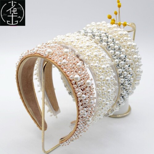 Pearl Hairband Women Headband Crown Hair Accessories Wedding