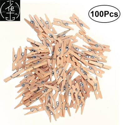 100pcs 2.5CM Wooden Clothespins Clothes Pegs Pins For Home