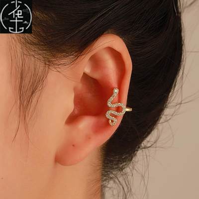 European American snake shaped ear clips punk earrings 耳夹