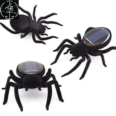 high quality mini solar black spider robot for fun/gift/educ