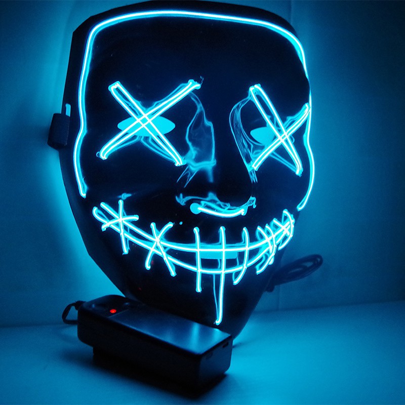 2pcs led light mask Halloween costume prop Scary Face mask