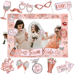 1Set Team Bride to be Photo Booth Props Paper Frame Bachelor