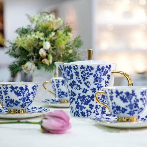 Legle France法国丽固青花一壶四杯茶具套装原装礼盒欧式