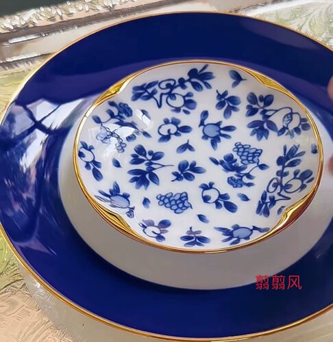 国丽固LEGLE法青花盘进口复古花色餐碗调料碟欧式青花瓷中式餐具