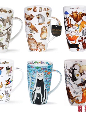 英产DUNOON丹侬骨瓷杯马克杯咖啡杯创意大容量瑜伽水杯600ML家用