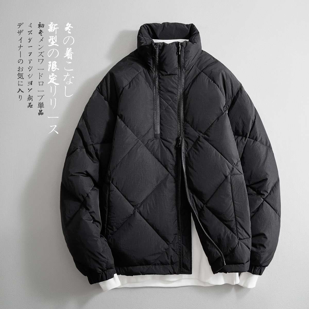 新标90%白鸭绒充绒220克保暖羽绒服男加厚宽松外套Y001#P325图片