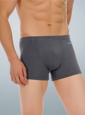 AB裤夏薄竹纤维透气纯色中腰U凸平角裤裤头平脚短裤ab内裤男Y203