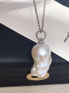 诸暨天然淡水珍珠吊坠简约麻花鱼尾巴洛克珍珠项链女首饰直播批发