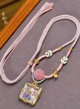 盐源玛瑙配饰藏区小唐卡项链