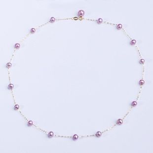 满天星紫色天然淡水珍珠项链女生高级感锁骨链小众百搭夏颈链饰品