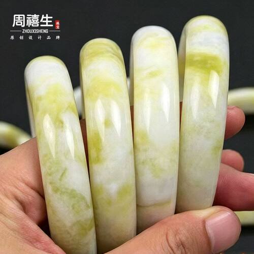 厂家直销A货蓝田玉手镯玉石玉器圆条玉镯女镯子直播会销礼品货源