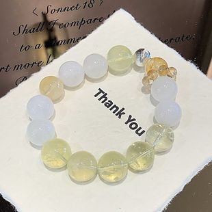 原创多宝天然柠檬晶手饰串 高级清冷感白月光手串 柠檬晶水晶手串