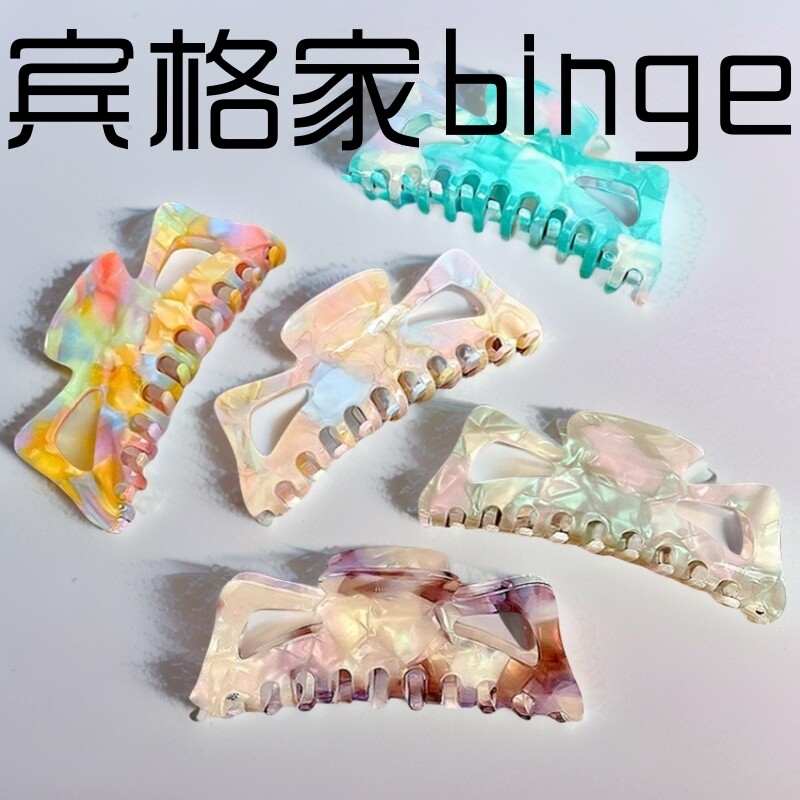 13CM超大号及腰发醋酸金标抓夹图片