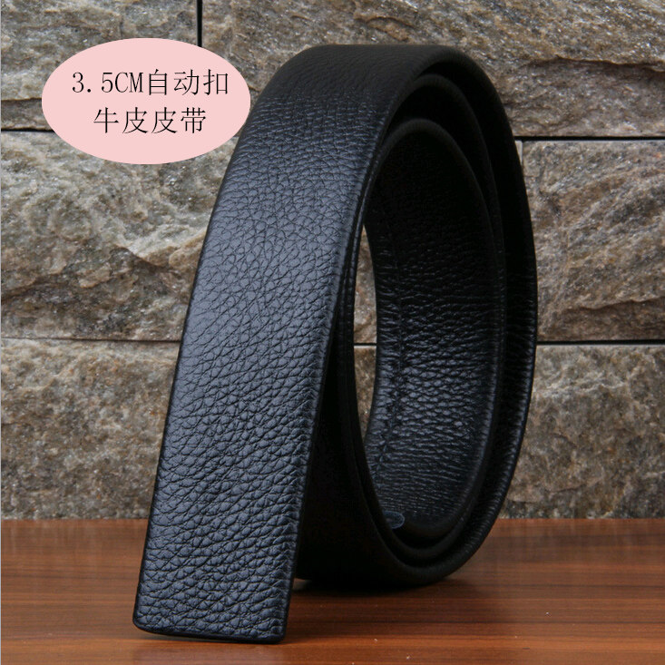 商务风自动扣青年无头真皮皮带