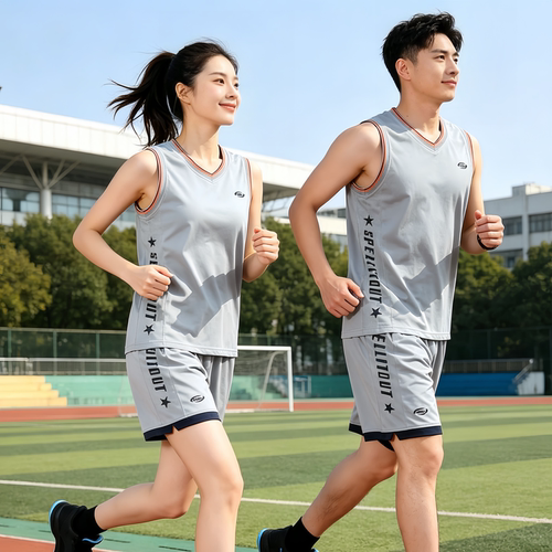 男夏薄款纯棉透气篮球服套装定制