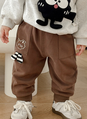 小宝宝裤子春秋款儿童卫裤中小童宽松运动休闲裤男童女童长裤